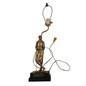 Vintage Brass Golfer Table Lamp Golfing Golf Decor Collectible Statue